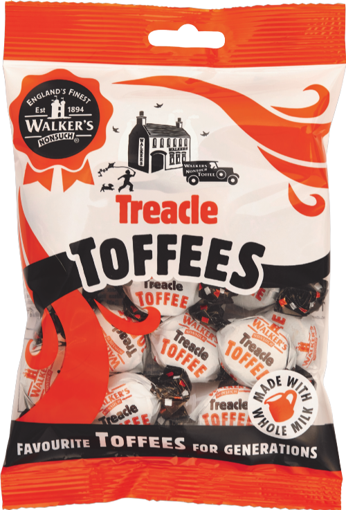 WALKER'S NONSUCH Treacle Toffees - Bag 150g (Pack of 12)