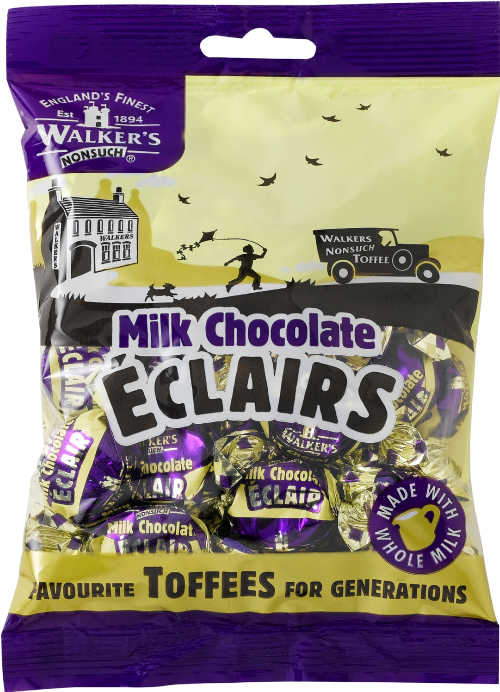 WALKER'S NONSUCH Milk Chocolate Eclairs - Bag 150g (Pack of 12)