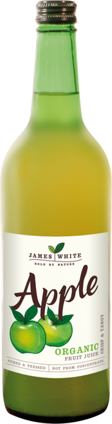 JAMES WHITE Organic Apple Juice 75cl (Pack of 6)