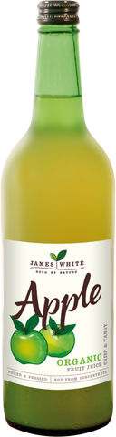 JAMES WHITE Organic Apple Juice 75cl (Pack of 6)