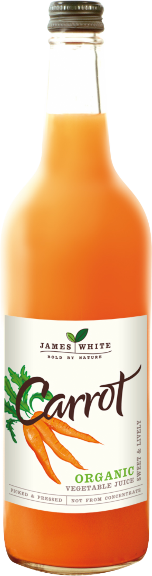JAMES WHITE Organic Carrot Juice 75cl (Pack of 6)