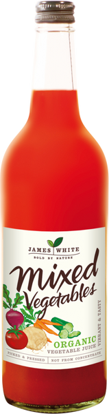 JAMES WHITE Organic Mixed Vegetable Juice 75cl (Pack of 6)