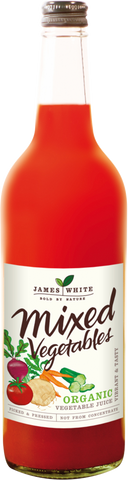 JAMES WHITE Organic Mixed Vegetable Juice 75cl (Pack of 6)