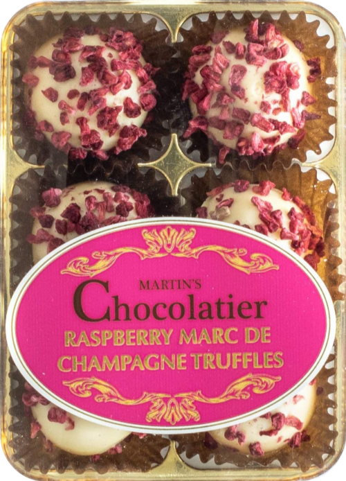 MARTIN'S CHOCOLATIER Raspberry Marc de Champagne Truffles84g (Pack of 6)