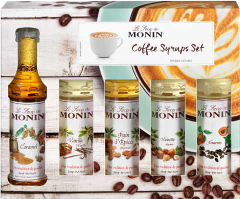 MONIN Coffee Syrups Set Gift Pack 5x5cl (Pack of 12)