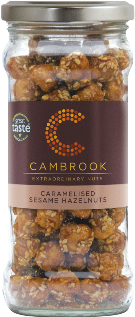 CAMBROOK Caramelised Sesame Hazelnuts - Jar 160g (Pack of 6)