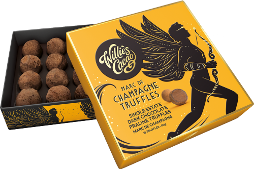 WILLIE'S CACAO Marc de Champagne Truffles 110g (Pack of 6)