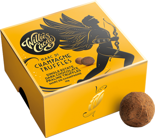 WILLIE'S CACAO Marc de Champagne Truffles 35g (Pack of 8)