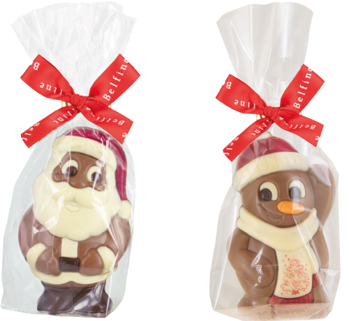 BELFINE Belgian Chocolate Santa / Snowman (Asstd Designs)75g (Pack of 12)