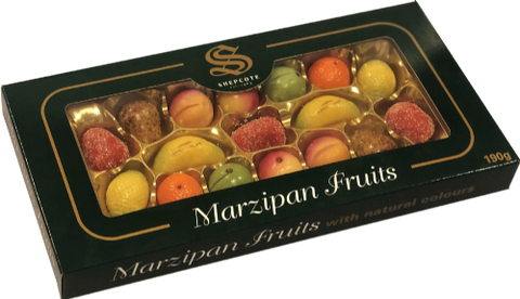 SHEPCOTE Marzipan Fruits with Natural Colours 190g (Pack of 12)