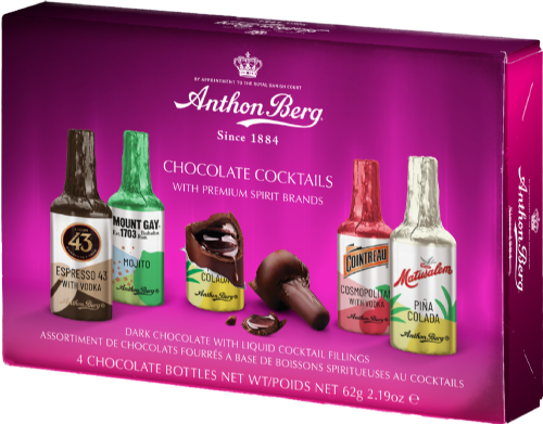 ANTHON BERG Chocolate Cocktails Bottles - 4 pack 62g (Pack of 14)