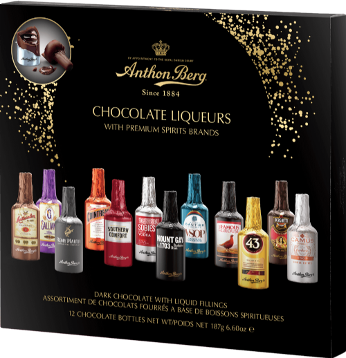 ANTHON BERG Chocolate Liqueur Bottles - 12 pack 187g (Pack of 14)