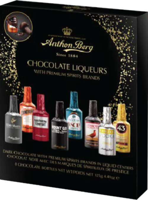 ANTHON BERG Chocolate Liqueur Bottles - 8 pack 125g (Pack of 15)