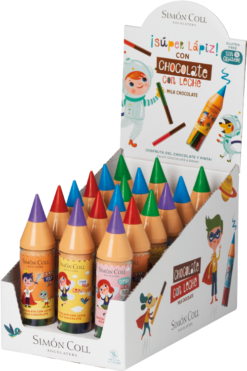 SIMON COLL Giant Pencil with Milk Chocolate Pencils 30g (Pack of 18)