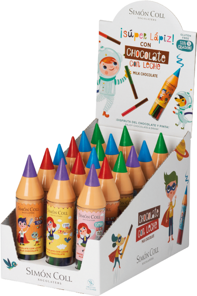 SIMON COLL Giant Pencil with Milk Chocolate Pencils 30g (Pack of 18)