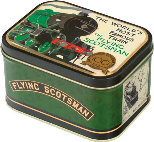 TIN TREATS Flying Scotsman Rectangular Tin with Fudge 120g (Pack of 24)