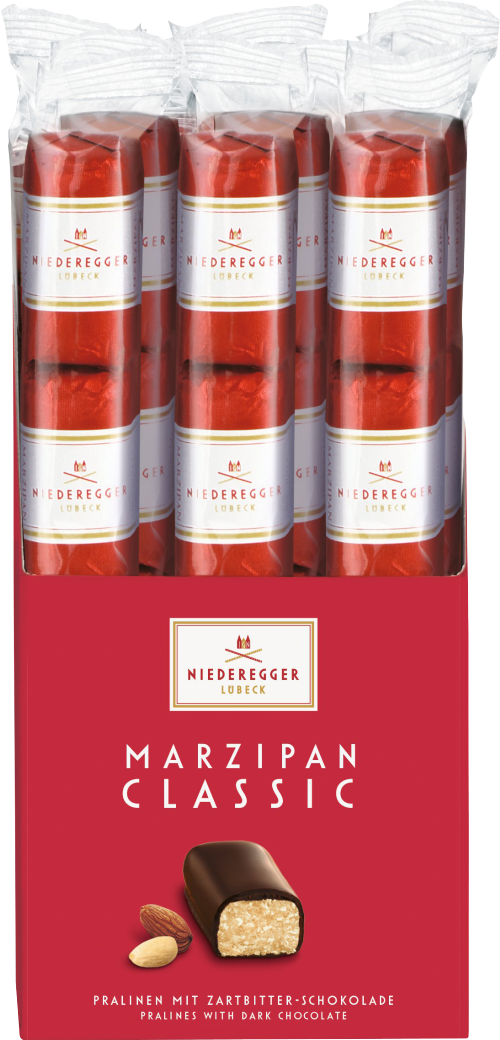 NIEDEREGGER Dark Choc Mini Marzipan Loaves Stick Pack 50g (Pack of 15)