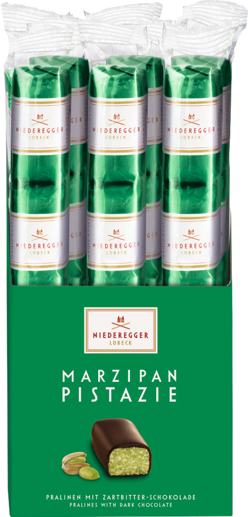 NIEDEREGGER Pistachio Choc Mini Marzipan Loaves Stick Pk 50g (Pack of 15)