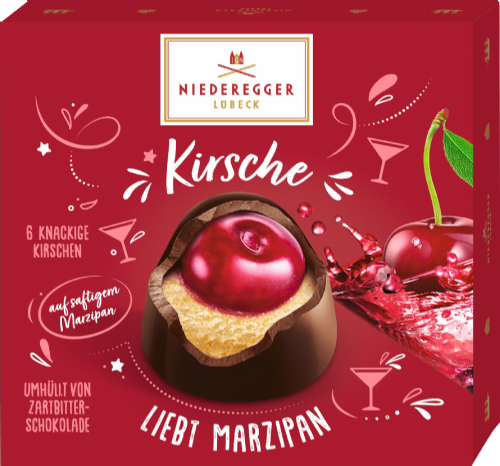 NIEDEREGGER Cherry Marzipan Chocolates 108g (Pack of 8)