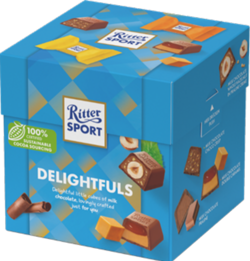 RITTER SPORT Delightfuls - Milk Chocolate Assortment 176g (Pack of 8)