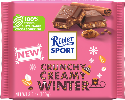 RITTER SPORT Crunchy Creamy Winter Bar 100g (Pack of 12)