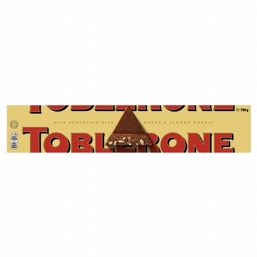 TOBLERONE Milk Chocolate with Honey & Almond Nougat 750g (Pack of 5)