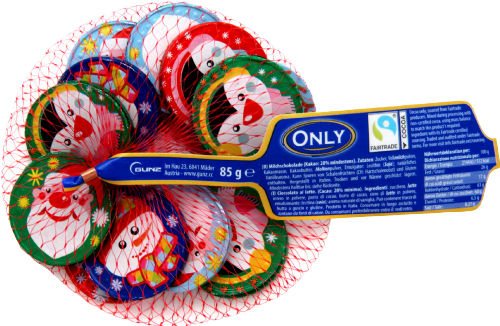 ONLY Foiled Milk Chocolate Christmas Coins in Net 85g (Pack of 24)