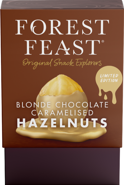 FOREST FEAST Gift Cube Blonde Choc Caramelised Hazelnuts100g (Pack of 6)