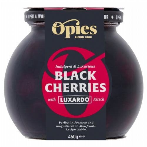 OPIES Black Cherries with Luxardo Kirsch 460g (Pack of 6)