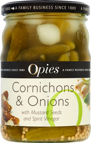 OPIES Cornichons & Onions 350g (Pack of 6)