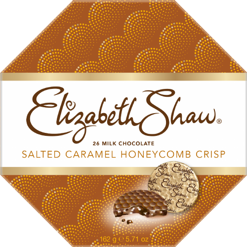 ELIZABETH SHAW Milk Choc Salted Caramel Honeycomb Crisp 162g (Pack of 8)