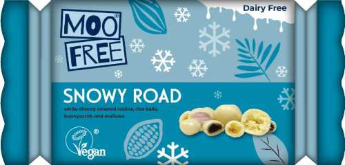 MOO FREE Snowy Road - White Choccy Mix in Cracker 100g (Pack of 10)