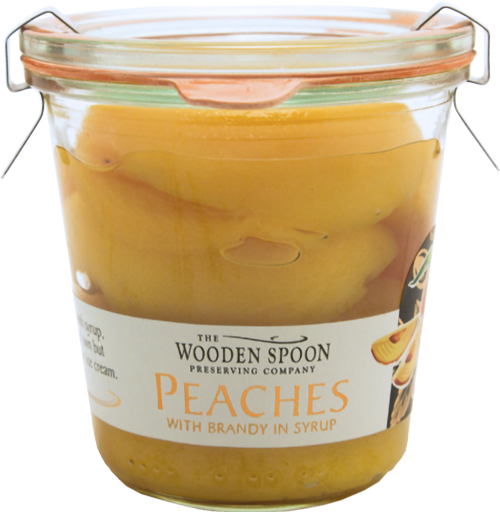 WOODEN SPOON Peaches with Brandy - Weck Jar 275g (Pack of 6)