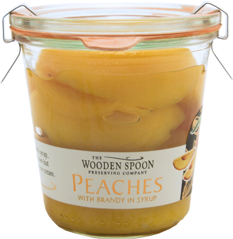 WOODEN SPOON Peaches with Brandy - Weck Jar 275g (Pack of 6)