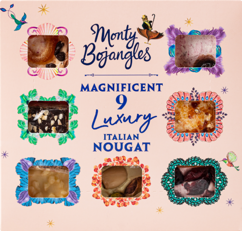 MONTY BOJANGLES Magnificent 9 Luxury Italian Nougat 135g (Pack of 6)