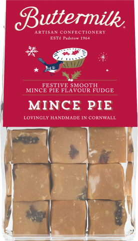 BUTTERMILK Festive Smooth Mince Pie Fudge - Grab Bag 100g (Pack of 16)