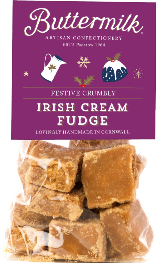 BUTTERMILK Festive Crumbly Irish Cream Fudge - Grab Bag 100g (Pack of 16)