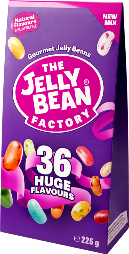 JELLY BEAN FACTORY 36 Huge Flavours Mix -Gift Box 225g (Pack of 12)