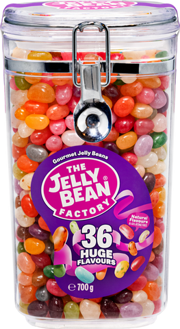 JELLY BEAN FACTORY 36 Huge Flavours Mix -Clip Top Jar 700g (Pack of 6)