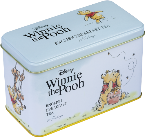 NEW ENGLISH TEAS Winnie the Pooh Tin - English B/Fast 40 T/B (Pack of 8)