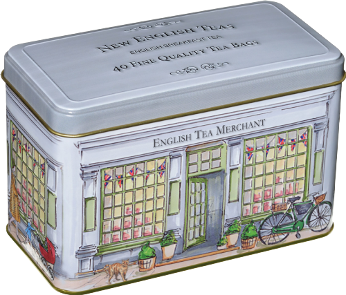 NEW ENGLISH TEAS Tea Merchant Tin - English Breakfast 40 T/B (Pack of 8)