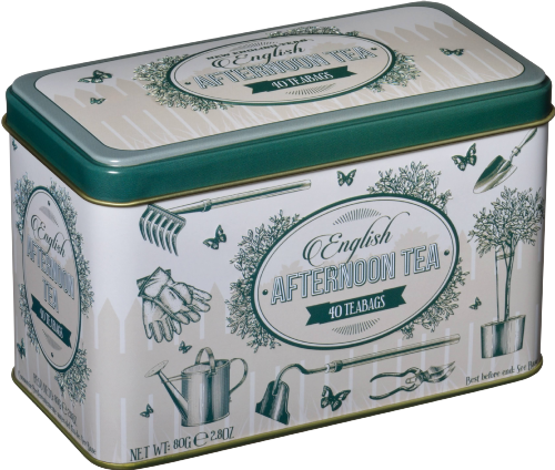 NEW ENGLISH TEAS Gardening Tin - English Afternoon 40 T/B (Pack of 8)