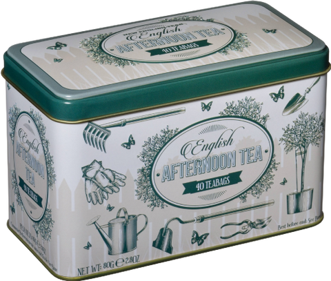 NEW ENGLISH TEAS Gardening Tin - English Afternoon 40 T/B (Pack of 8)