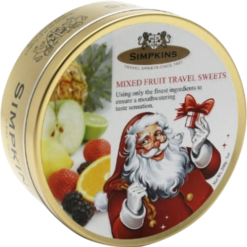 SIMPKINS Mixed Fruit Drops - Santa Tin 200g (Pack of 6)