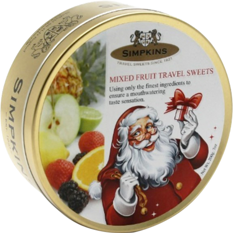 SIMPKINS Mixed Fruit Drops - Santa Tin 200g (Pack of 6)