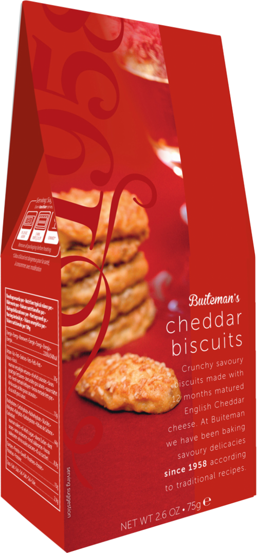 BUITEMAN Cheddar Biscuits 75g (Pack of 8)