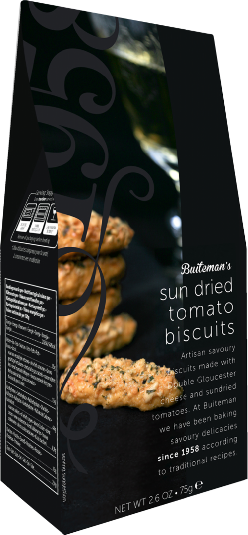 BUITEMAN Sun Dried Tomato Biscuits 75g (Pack of 8)