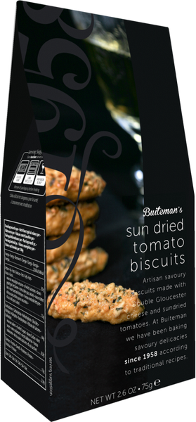 BUITEMAN Sun Dried Tomato Biscuits 75g (Pack of 8)