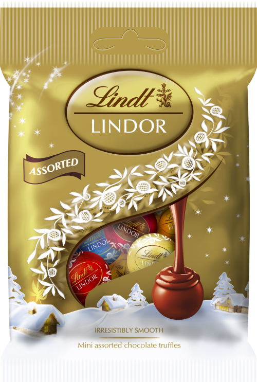 LINDT Lindor Mini Assorted Truffles Bag 80g (Pack of 16)