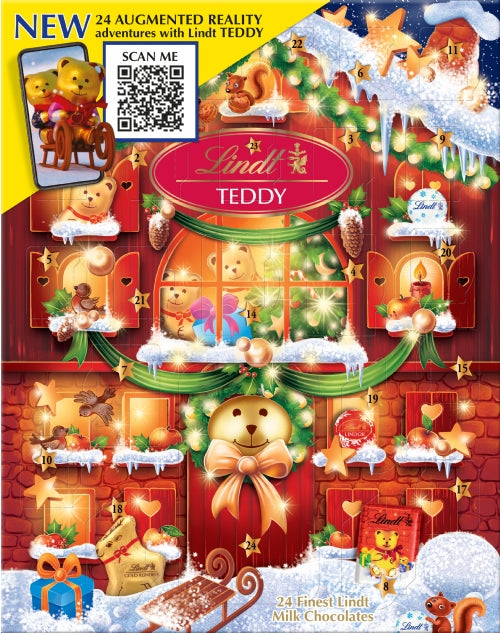 LINDT Teddy Advent Calendar - Augmented Reality 250g (Pack of 4)